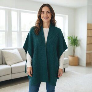 NWT Loft Green Ribbed Wrap Sweater with Side-Ties | Extra-Small/Small